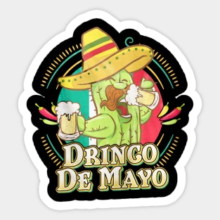 Drinko De Mayo Mexican Hat Cactus Sticker